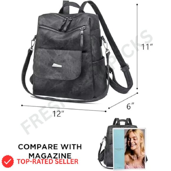 PU Leather Backpack Purse Multipurpose Design Handbag Travel Daypack - Picture 4 of 7